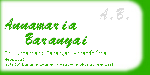 annamaria baranyai business card